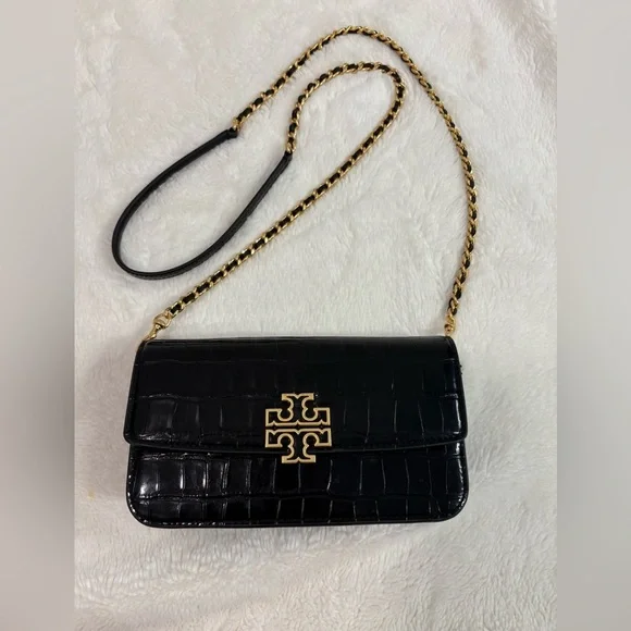 Tory Burch Britten Croc Leather Crossbag - Picture 2 of 14